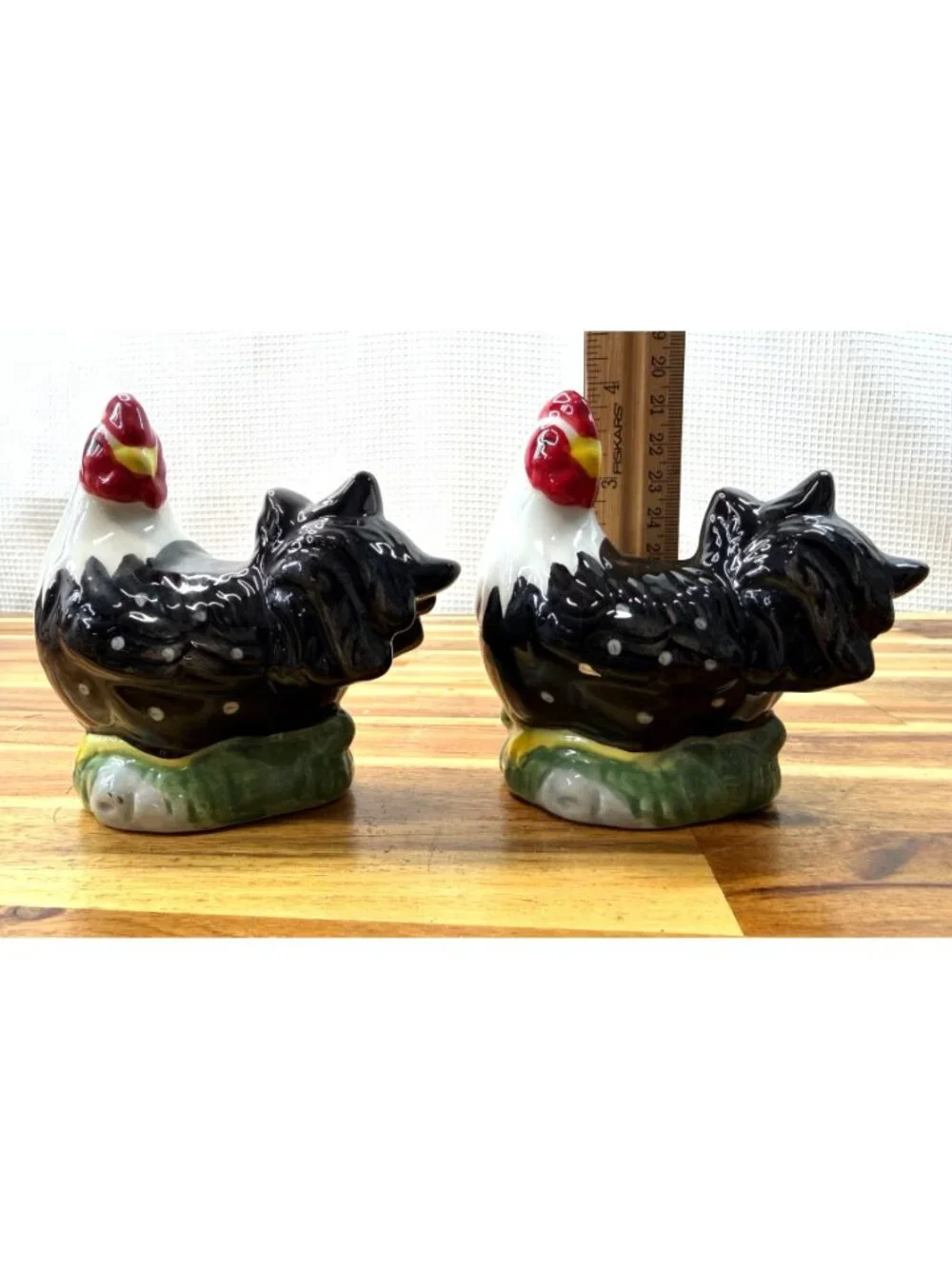 Rooster & Chicken Salt Pepper Shakers American Atelier Farmhouse Country Chic